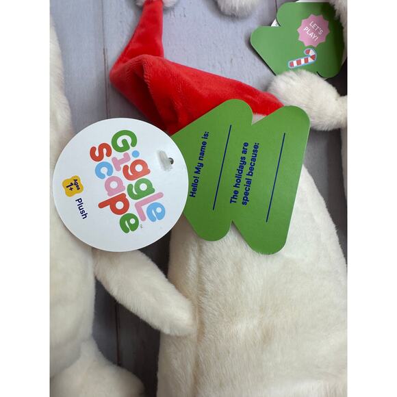 (3) 7" Gigglescape Polar Bear with Holiday Hat Stuffed Animal Ages 1+ New - Picture 6 of 9